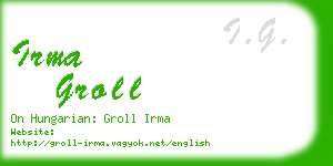 irma groll business card